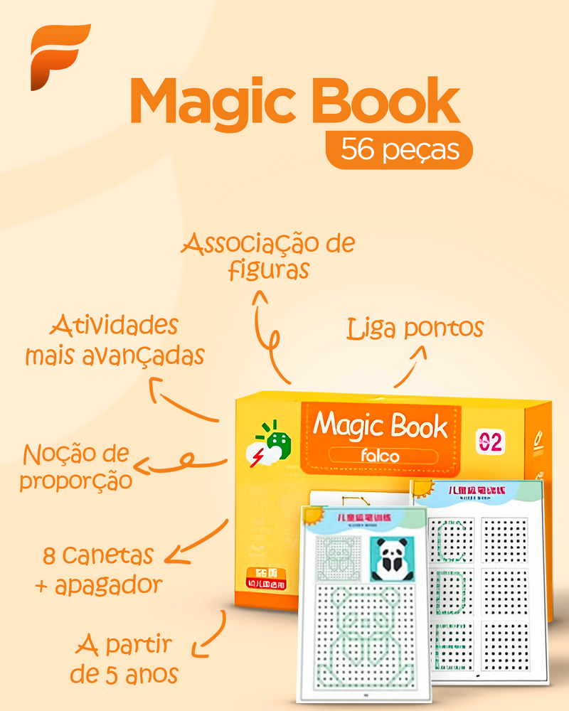 Caderno de Traço e Desenho Infantil MAGIC BOOK IdeiaTech