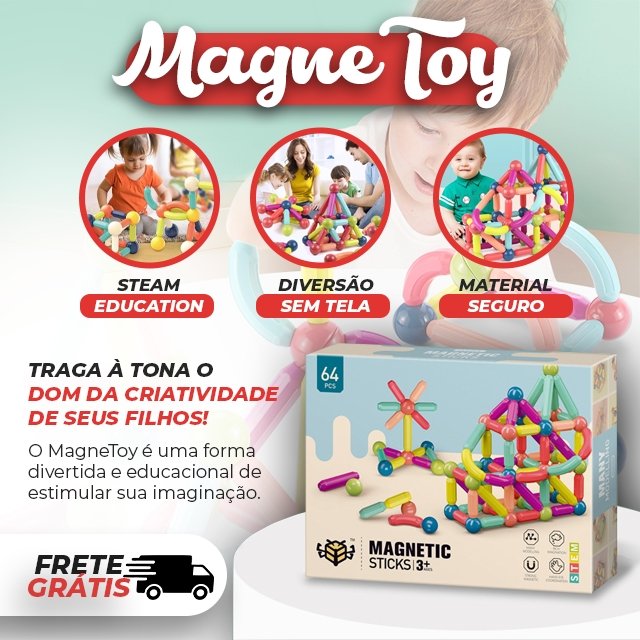 MagneToy - Brinquedo Magnético de Montar Formas
